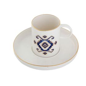 Porland Arabesque Desen 5 2 Kişilik 85 cc Kahve Takımı