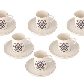 Porland Arabesque Desen 5 6 Kişilik 85 cc Kahve Takımı