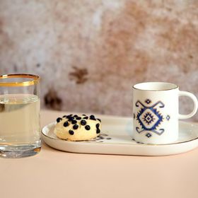 Porland Arabesque Desen 5 Tek Kişilik 3 Parça Kahve İkram Takımı