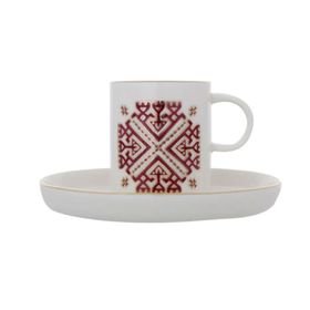 Porland Arabesque Desen 6 2 Kişilik 85 cc Kahve Takımı