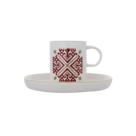 Porland Arabesque Desen 6 6 Kişilik 85 cc Kahve Takımı