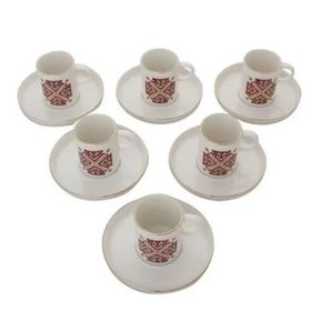 Porland Arabesque Desen 6 6 Kişilik 85 cc Kahve Takımı
