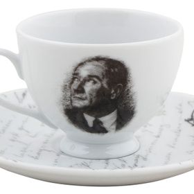 Porland Atatürk 80 cc 6 Adet Tabaklı Kahve Fincanı