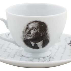 Porland Atatürk 80 cc Porselen Tabaklı Kahve Fincanı