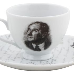Porland Atatürk 80 cc Porselen Tabaklı Kahve Fincanı
