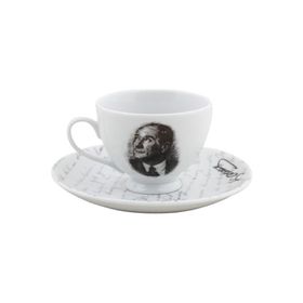 Porland Atatürk 80 cc Porselen Tabaklı Kahve Fincanı