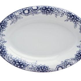 Porland Blue Manoir Desen1 34 cm 6 Adet Kayık Tabak