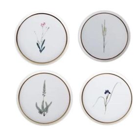 Porland Botanical Serisi 4'lü 21 cm Düz Pasta Tabak Takımı