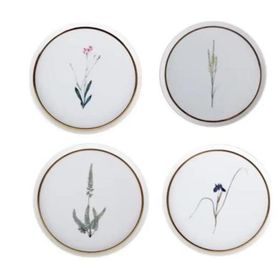 Porland Botanical Serisi 4'lü 21 cm Düz Pasta Tabak Takımı