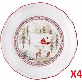Porland Caribou 24 cm 4'lü Düz Tabak