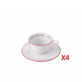 Porland Caribou Tabaklı 75 cc 4'lü Kahve Fincanı