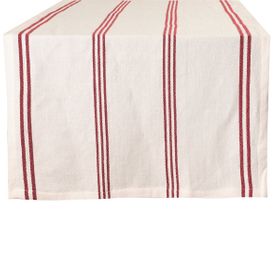 Porland Chantilly Kırmızı 50x150 cm Çizgili Pamuk Runner