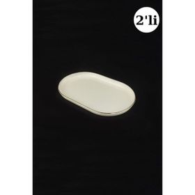 Porland Chopin 2 Parça 18 cm Altın Yaldızlı Kayık Tabak ve Sunum Seti