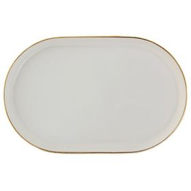 Porland Chopin 2 Parça 18 cm Altın Yaldızlı Kayık Tabak ve Sunum Seti