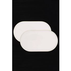 Porland Chopin 2 Parça 28 cm Altın Yaldızlı Kayık Tabak ve Sunum Seti