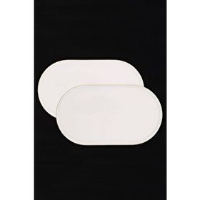 Porland Chopin 2 Parça 28 cm Altın Yaldızlı Kayık Tabak ve Sunum Seti