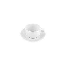 Porland Collet Beyaz 200 cc Tabaklı Çay Fincanı