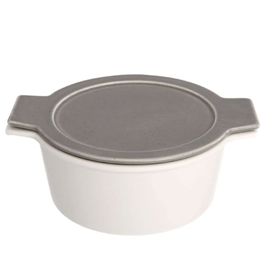 Porland Cookland İndüksiyonlu 1.3 lt Porselen Koyu Gri Kapaklı Derin Tencere
