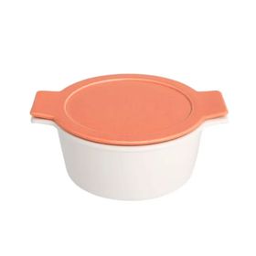Porland Cookland İndüksiyonlu 1.3 lt Porselen Turuncu Kapaklı Derin Tencere