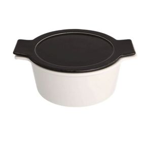 Porland Cookland İndüksiyonlu 2.1 lt Porselen Siyah Kapaklı Derin Tencere