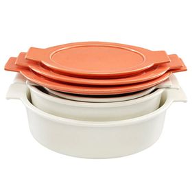 Porland Cookland İndüksiyonlu 6 Parça Porselen Turuncu Tencere Takımı