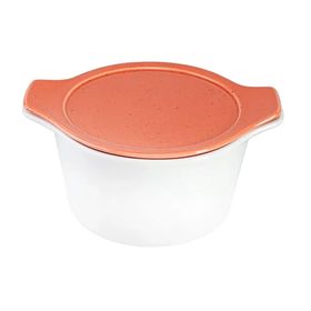 Porland Cookland Isıya Dayanıklı 1.4 lt Porselen Turuncu Kapaklı Derin Tencere