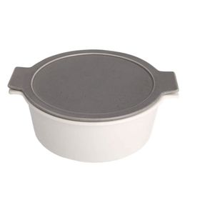 Porland Cookland Isıya Dayanıklı 2.1 lt Porselen Koyu Gri Kapaklı Derin Tencere