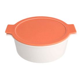 Porland Cookland Isıya Dayanıklı 2.1 lt Porselen Turuncu Kapaklı Derin Tencere