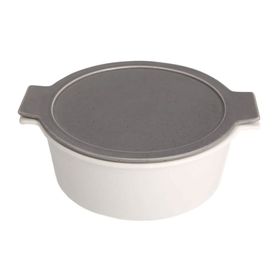 Porland Cookland Isıya Dayanıklı 6 Parça Porselen Koyu Gri Kapaklı Tencere Takımı