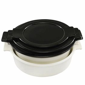 Porland Cookland Isıya Dayanıklı 6 Parça Porselen Siyah Kapaklı Tencere Takımı