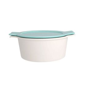 Porland Cookland Isıya Dayanıklı 6 Parça Porselen Turkuaz Kapaklı Tencere Takımı