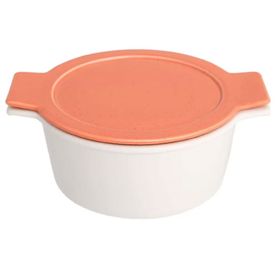 Porland Cookland Isıya Dayanıklı 6 Parça Porselen Turuncu Kapaklı Tencere Takımı