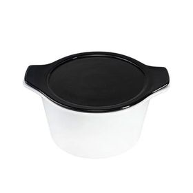 Porland Cookland Isıya Dayanıklıklı 1.3 lt Porselen Siyah Kapaklı Derin Tencere