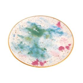 Porland Cosmos 24 cm Renkli Desen Düz Tabak
