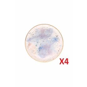 Porland Cosmos Desen 17 cm 4'lü Düz Tabak