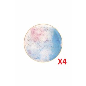 Porland Cosmos Desen 17 cm 4'lü Düz Tabak
