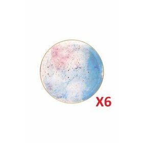 Porland Cosmos Desen 17 cm 6'lı Düz Tabak