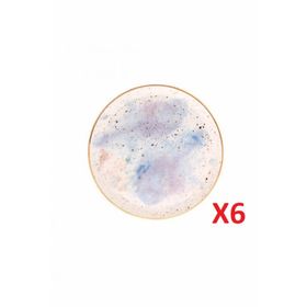 Porland Cosmos Desen 17 cm 6'lı Düz Tabak