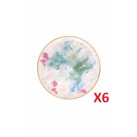 Porland Cosmos Desen 17 cm 6'lı Düz Tabak