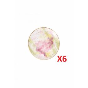 Porland Cosmos Desen 17 cm 6'lı Düz Tabak