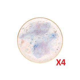 Porland Cosmos Desen 24 cm 4'lü Düz Tabak