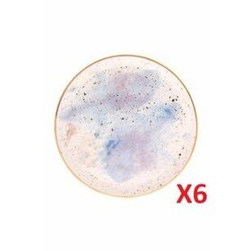 Porland Cosmos Desen 24 cm 6'lı Düz Tabak