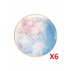 Porland Cosmos Desen 24 cm 6'lı Düz Tabak