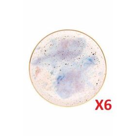 Porland Cosmos Desen 24 cm 6'lı Düz Tabak