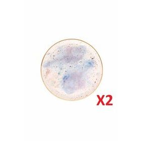 Porland Cosmos Desen 2'li 17 cm Düz Tabak