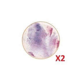 Porland Cosmos Desen 2'li 17 cm Düz Tabak