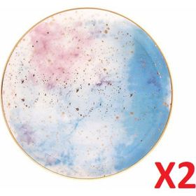 Porland Cosmos Desen 2'li 17 cm Düz Tabak