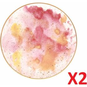Porland Cosmos Desen 2'li 17 cm Düz Tabak