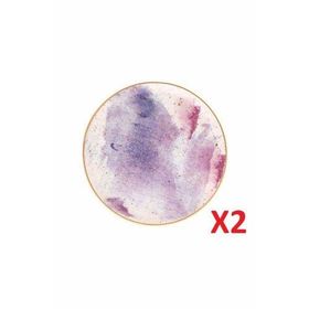 Porland Cosmos Desen 2'li 17 cm Düz Tabak