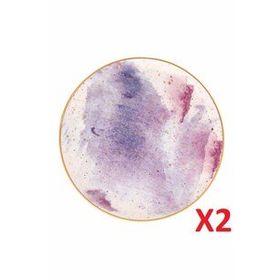 Porland Cosmos Desen 2'li 24 cm Düz Tabak